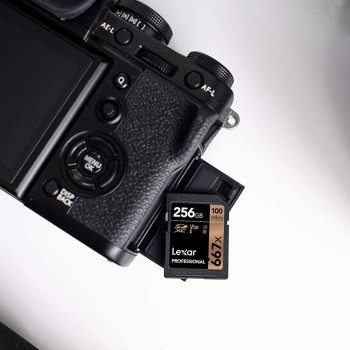 Lexar 667X Professional 256GB U3 V30  SDXC™ UHS-I Memory Cards (up to 100MB/s read, Write 90MB/s)