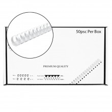 M-Bind Plastic Binding Comb - 32mm x 21 Ring, 50pcs/box, White