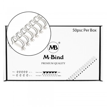 M-Bind Double Wire Bind 2:1 A4 - 3/4"(19mm) X 23 Loops, 50pcs/box, White