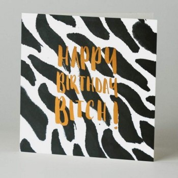 Letterpress Card - Black Ink - Happy Birthday Bit