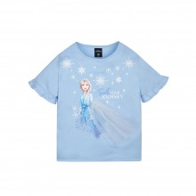 Frozen 2 Series Elsa Snowflake Kids Tee - (Blue, Size 140)