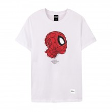 Spider-Man Series Side Face Tee (White, Size M)