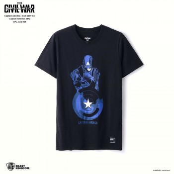 Marvel Captain America: Civil War Tee Captain America - Black, Size L (APL-CA3-029)