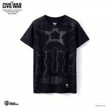 Marvel Captain America: Civil War Tee Captain Uniform - Black, Size XL (APL-CA3-002)