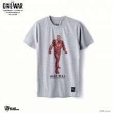 Marvel Captain America: Civil War Tee Iron Man Painting - Gray, Size S (APL-CA3-035)