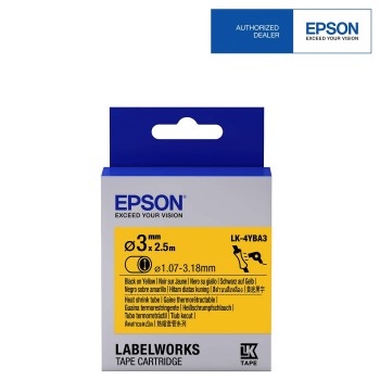 Epson Black on Yellow, Heat Shrink, DIA.ï¼ˆItem No:EPS LK-4YBA3)