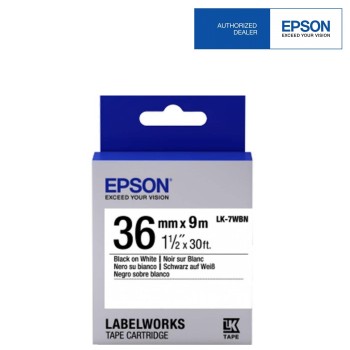Epson LK-7WB LabelWorks Tape - 36mm Black on White Tape (Item No: EPS LK-7WBN)