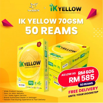 IK YELLOW A4 Paper 70GSM 500'sheet (x50reams)