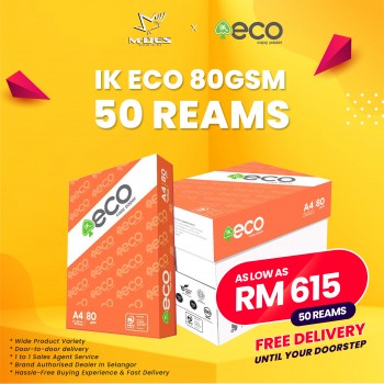 IK Eco High Quality A4 Paper 80gsm 500'sheet (x50reams)