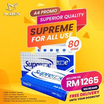 THAI SUPREME A4 PAPER 80GSM 500'sheet (x100reams)