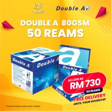Double A A4 Paper 80GSM 500'sheet (x50reams)