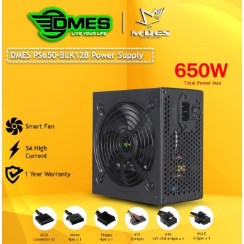 DMES PS650-BLK12B Power Supply 650W (220V)