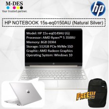 HP Notebook (15s-eq0150AU) - Natural Silver