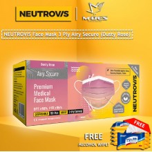 Neutrovis 3Ply Earloop Extra Protection Extra Soft For Skin Sensitive Premium Medical Face Mask Dusty Rose (50's)