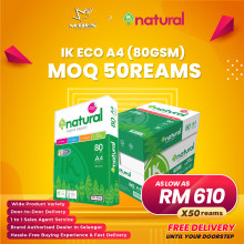 IK Natural A4 Paper 80GSM 500'sheet (x50reams)