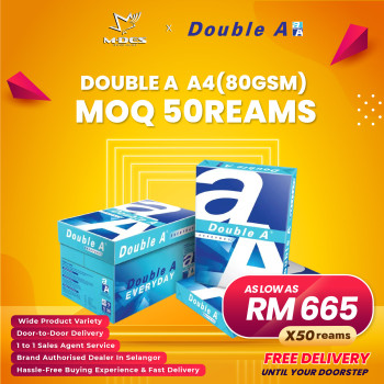 Double A A4 Paper 80GSM 500'sheet (x50reams)