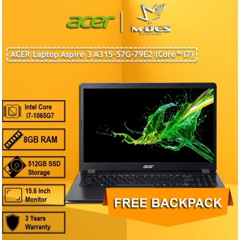 ACER Laptop Aspire 3 A315-57G-79E2 (Core i7) -  Obsidian Black