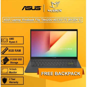 ASUS Laptop Vivobook Flip TM420U-AEC551TS (RYZEN 5) - Bespoke Black