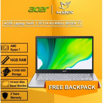 ACER Laptop Swift 3 SF314-43-R9GU (RYZEN 7) - Pure Silver