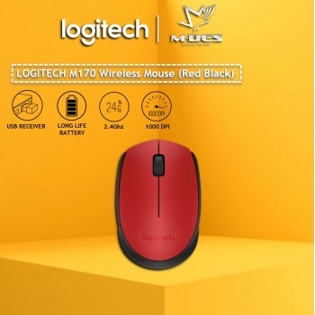 Logitech M170 Wireless Mouse (Red)