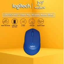 Logitech M331 Silent Plus Wireless Mouse (Blue)