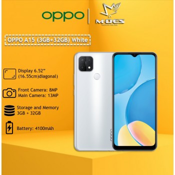 OPPO A15 Smartphone  (3GB+32GB) - White