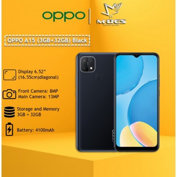 OPPO A15 Smartphone  (3GB+32GB) - Black