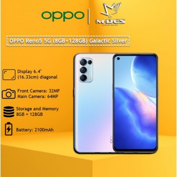 OPPO Reno5 5G Smartphone (8GB+128GB) - Galactic Silver