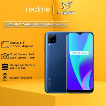 REALME C15 Smartphone (4GB+128GB) - Marine Blue