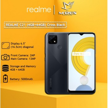 REALME C21 Smartphone (4GB+64GB) - Cross Black