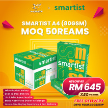 Smartist Double A Grade A4 Paper 80GSM 500'sheet (x50reams) 