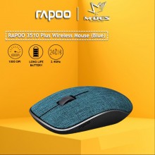 RAPOO 3510 Plus 2.4GHz Wireless Optical Fabric Mouse (Blue)