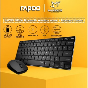 RAPOO 9000M 2.4G Wireless Multi Mode Keyboard + Mouse Combo Set