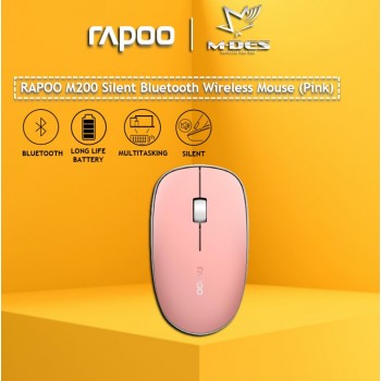 RAPOO M200 Silent Wireless Optical Mouse (Pink)