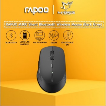 RAPOO M300 SILENT 2.4G Wireless Mouse (Dark Grey)