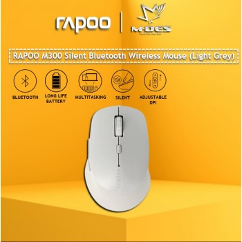 RAPOO M300 SILENT 2.4G Wireless Mouse ( Light Grey)