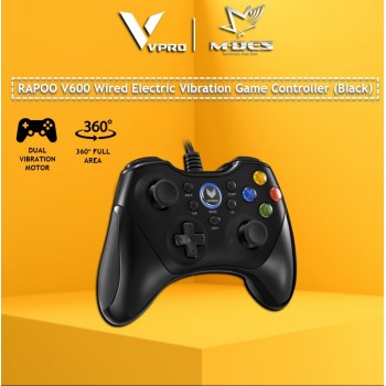 RAPOO V600 Wired Electric Vibration Gamepad (Black)