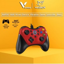 RAPOO V600 Wired Electric Vibration Gamepad (RED)
