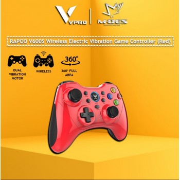 RAPOO V600s Wireless Electric Vibration Gamepad (RED)