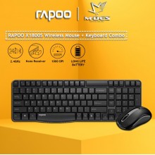 [Waterproof] RAPOO X1800S Wireless Mouse + Keyboard (Combo Set)