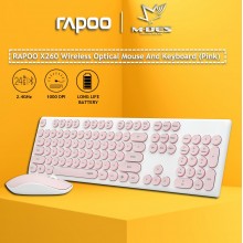 RAPOO X260 Wireless Optical Mouse And Keyboard US_Pink