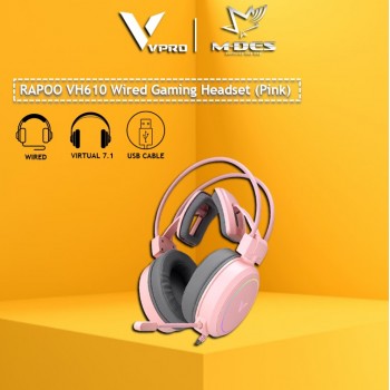 RAPOO VH610 VIRTUAL 7.1 CHANNELS WIRED GAMING HEADSET (Pink)