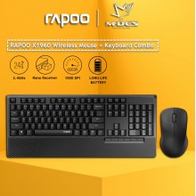 Rapoo X1960 Wireless Optical Mouse & Keyboard Black