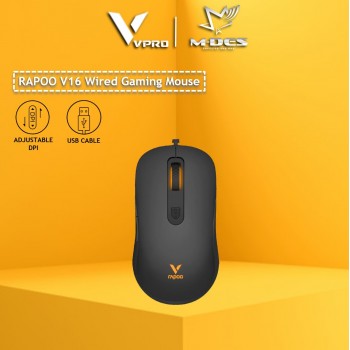 RAPOO V16 Optical Gaming Mouse (Black)