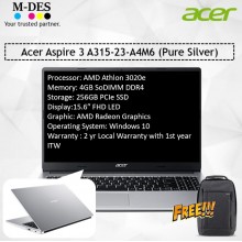 Acer Notebook Aspire 3 (A315-23-A4M6) -Pure Silver 