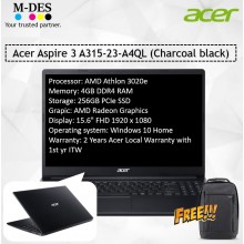 Acer Notebook Aspire 3 (A315-23-A4QL) - Charcoal Black