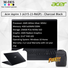Acer Notebook Aspire 3 (A315-23-R6GP) - Charcoal Black