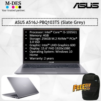 ASUS Notebook (A516J-PBQ103TS) - Slate Grey 