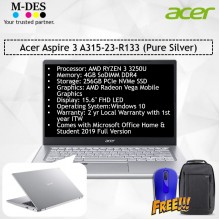 Acer Notebook Aspire 3 (A315-23-R133) - Pure Silver