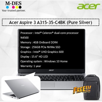 Acer Notebook Aspire 3 (A315-35-C4BK) - Pure Silver